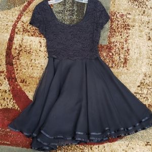 Black Lace & Chiffon Dress